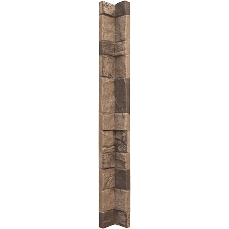 Ekena Millwork 3"W x 3"D x 48"H Universal Inside Corner for StoneWall Faux Stone Siding Panels, Smokey Ridge PNUIC03X48SR